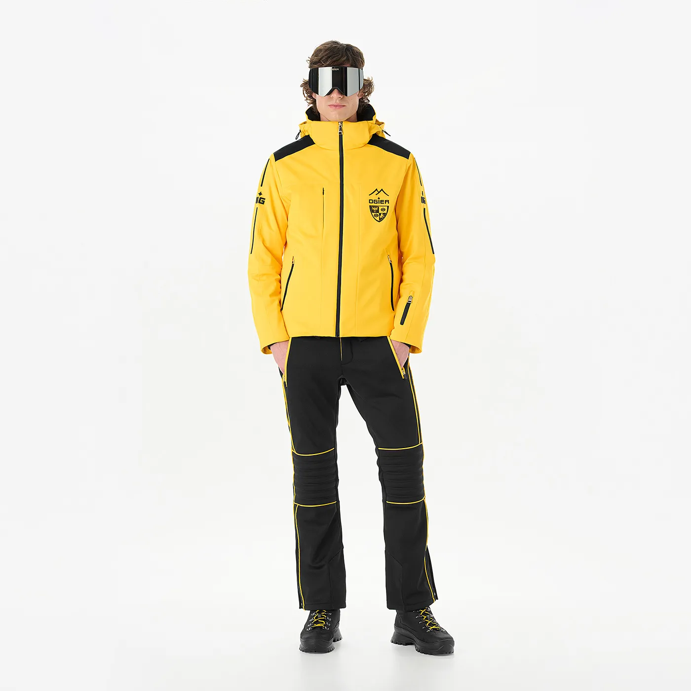 Alberto Black/Yellow Ski Pant