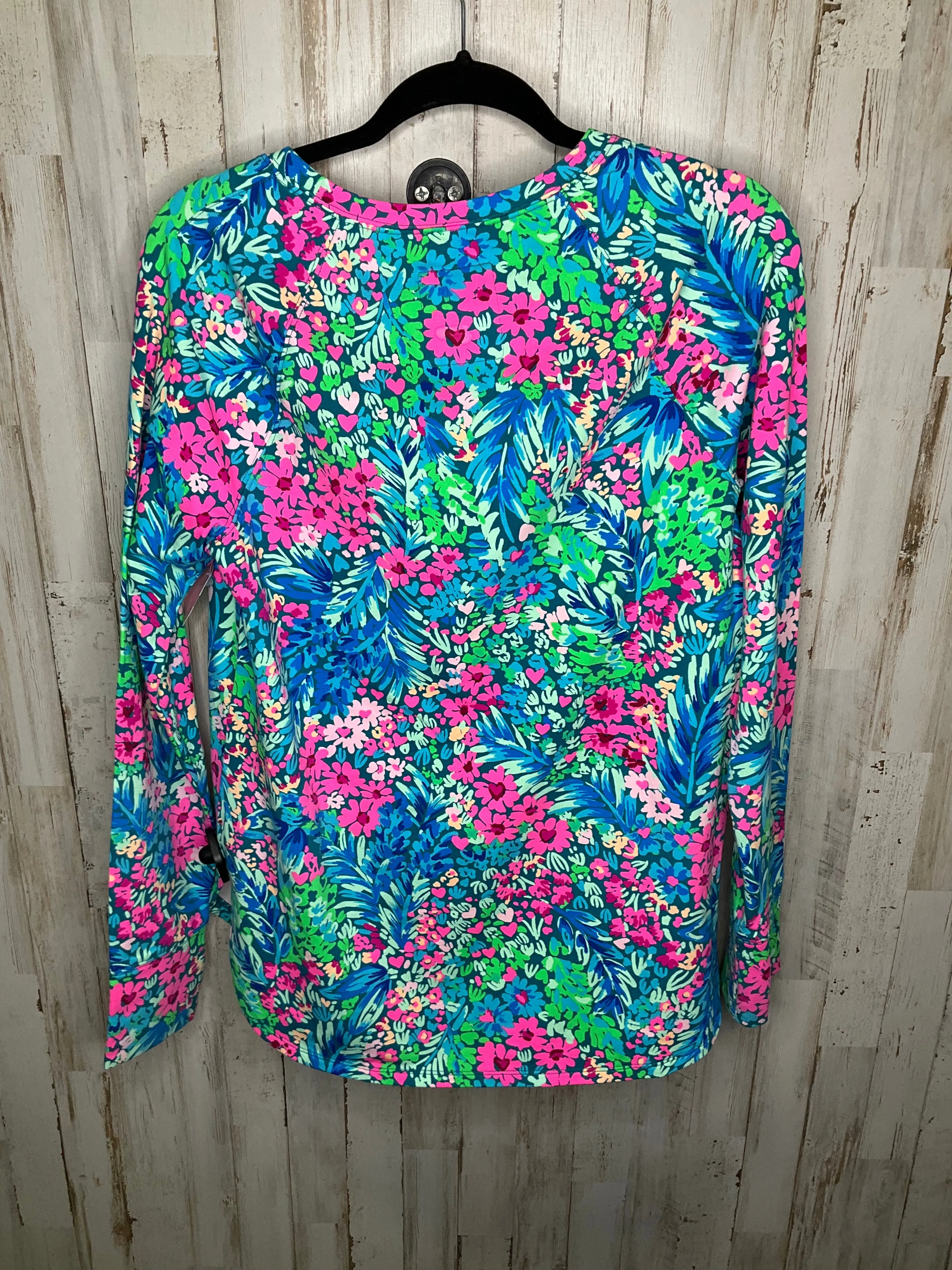 Athletic Top Long Sleeve Crewneck By Lilly Pulitzer In Floral Print, Size: M