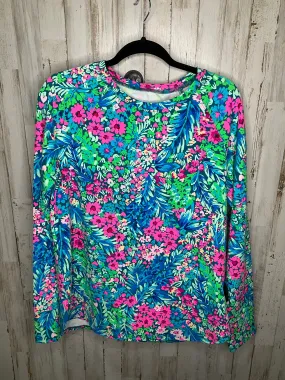 Athletic Top Long Sleeve Crewneck By Lilly Pulitzer In Floral Print, Size: M