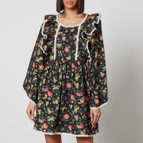 Batsheva X Laura Ashley Rhys Floral-Print Cotton Mini Dress - US 2/UK 6 | Coggles