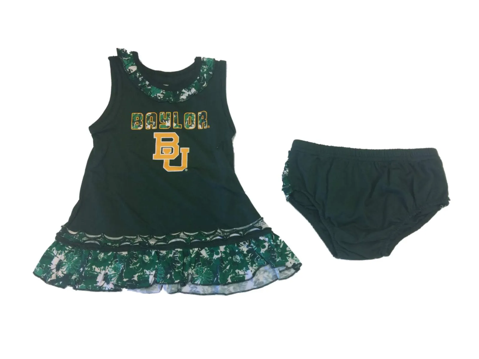 Baylor Bears Colosseum INFANT GIRLS Green Floral Tank Dress & Bloomers (6-12M)