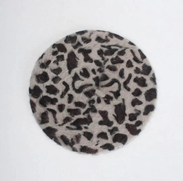 Beret Queen Leopard (Dark Gray)