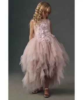 BHLDN Princess Daliana High-Low Layered Tulle Flower Girl Dress