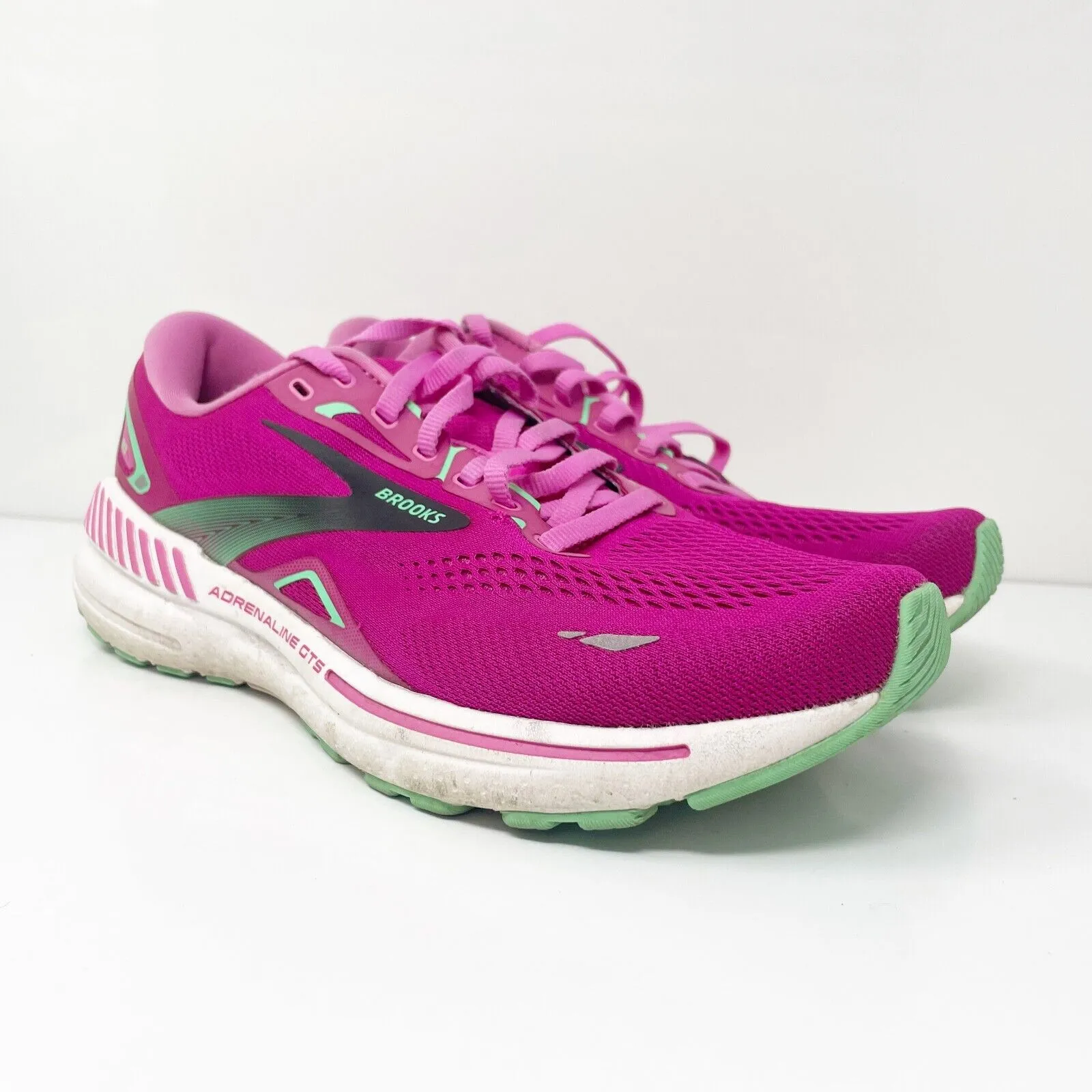 Brooks Womens Adrenaline GTS 23 1203811B639 Pink Running Shoes Sneakers Sz 10 B