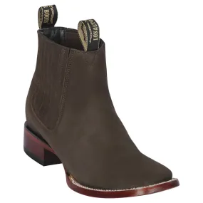 Brown Ankle Square Toe Boots