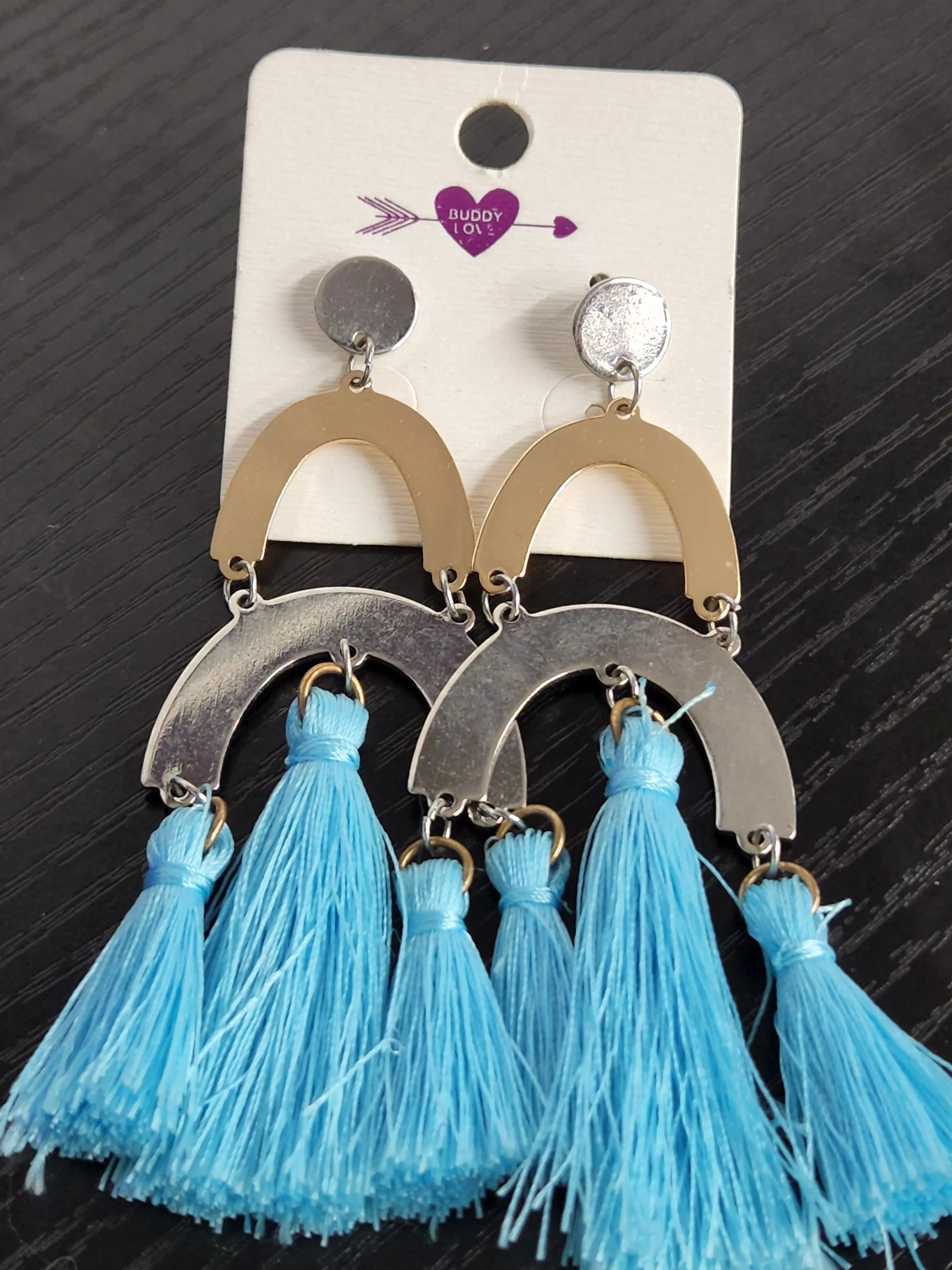 Buddy Love Turquoise Tassel Earrings