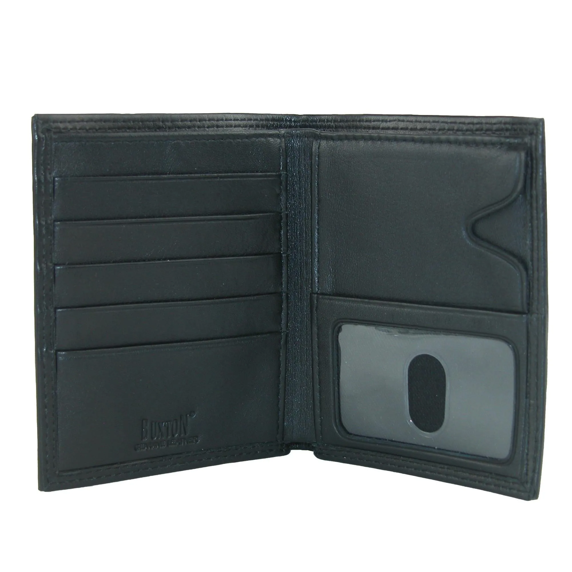 Buxton Men's Emblem Leather Credit Card Folio Pocket Secretary