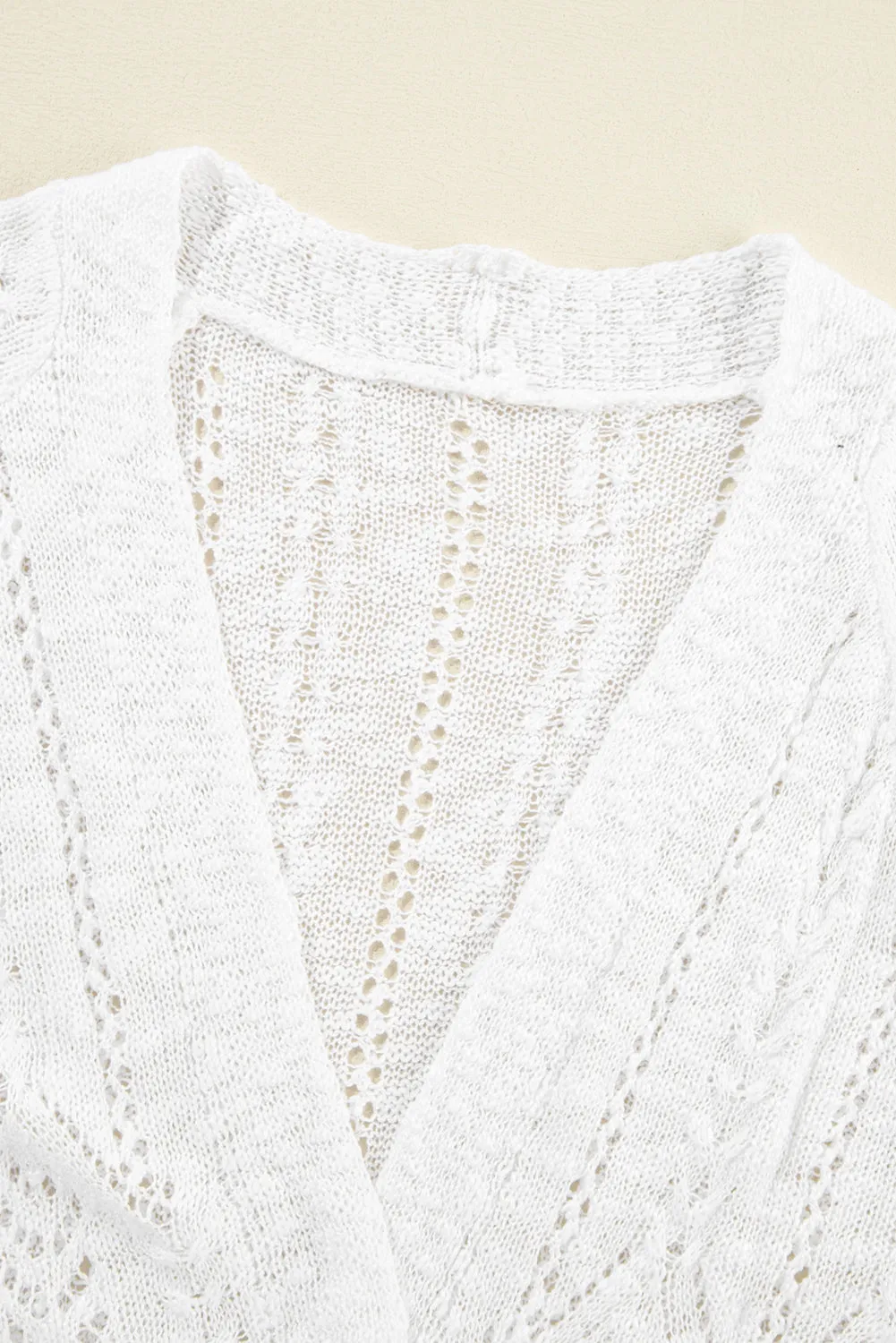 Cardigan blanc en maille épaisse pour femmes