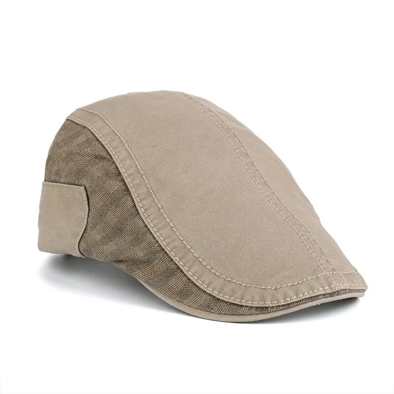 Casual Cotton Solid Color Caps Peaked Summer Beret Hats for Men