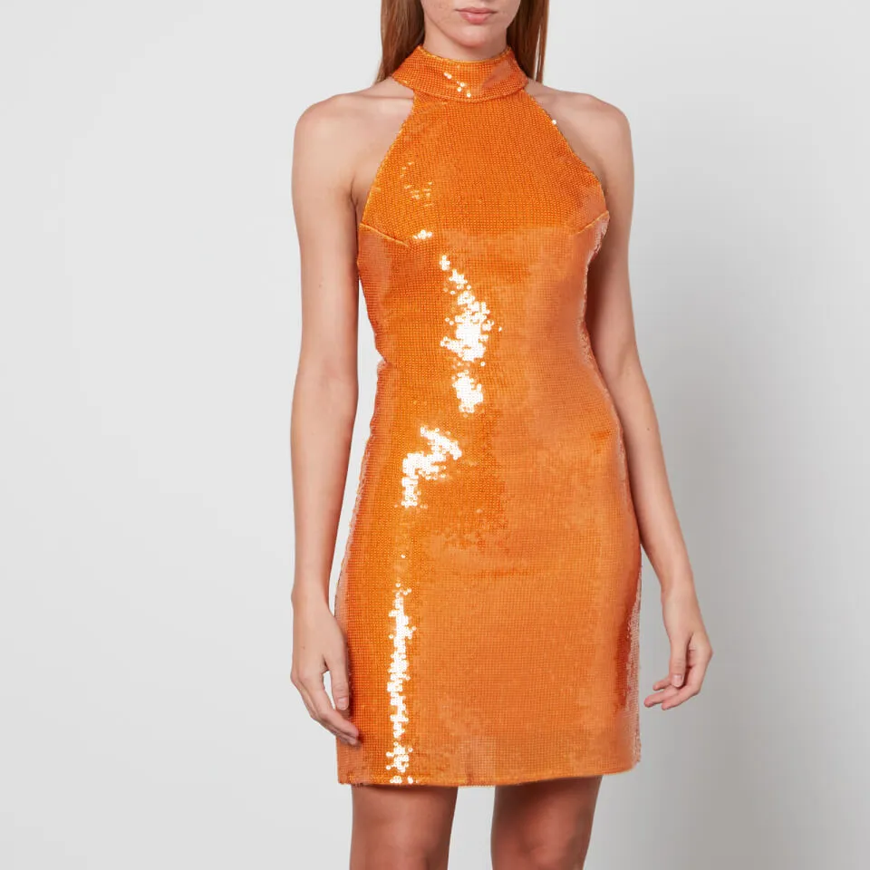 De La Vali Women's Fuego Dress - Orange Sequin - UK 6 | Coggles