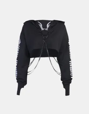 Demon Wings With Metal Chain Hoodie