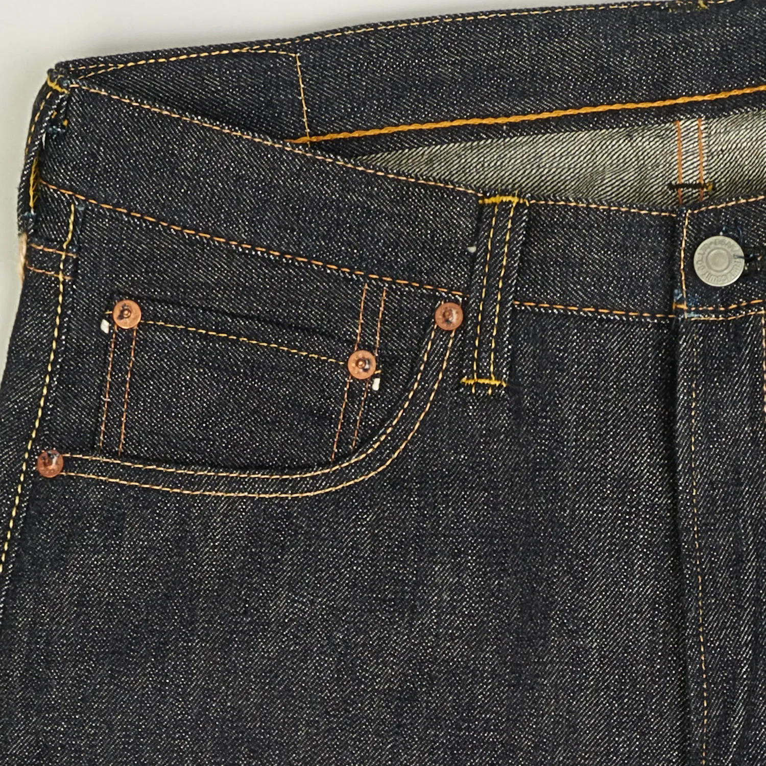 Full Count 1101 13.7oz 'Plain Pocket' Loose Straight Jean - Raw