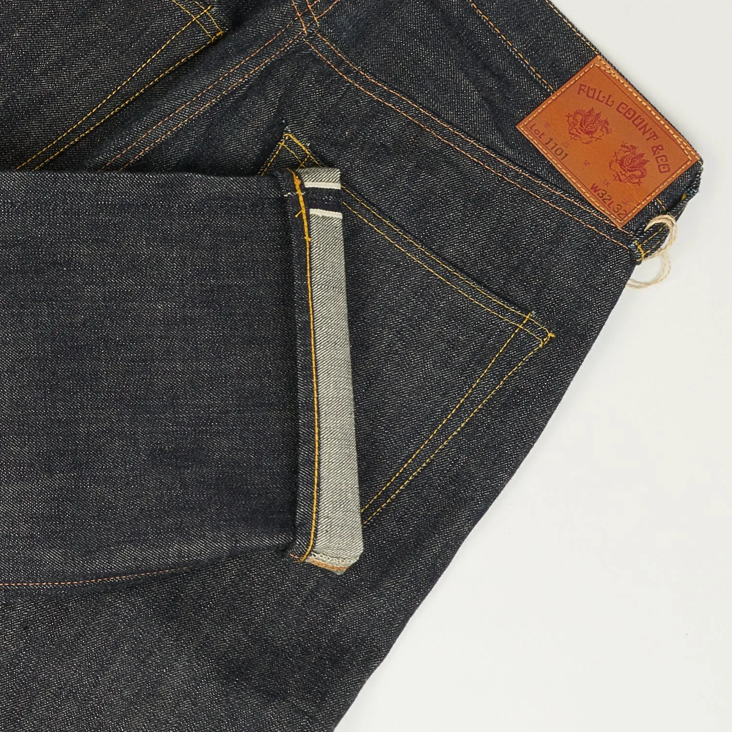 Full Count 1101 13.7oz 'Plain Pocket' Loose Straight Jean - Raw