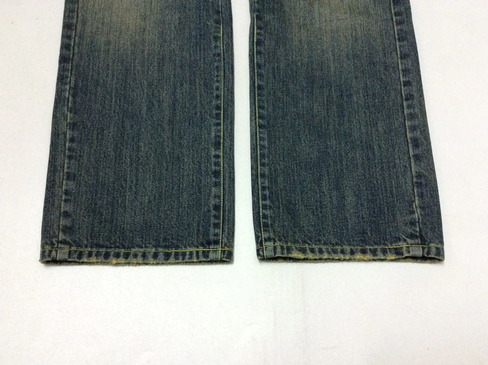 Green Cotton Six Pocket Denim Jean Vintage Blue