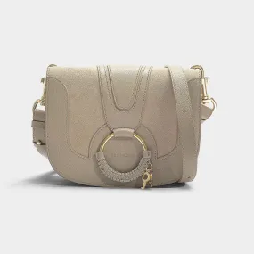 Hana Small Crossbody Bag in Motty Grey Suede and Calfskin