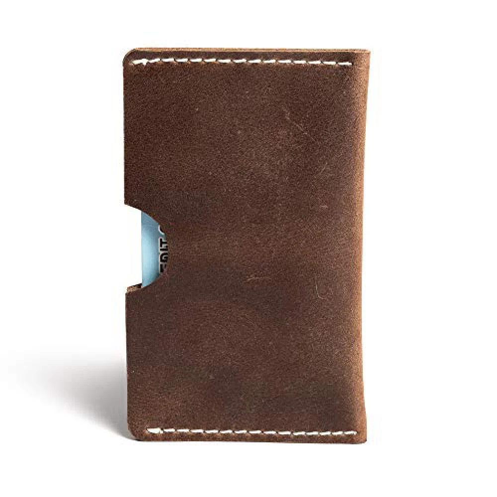 Hiller Leather Busines Card Holder/Pocket Wallet/Money Purse for Men and Women. (Equestrian French Roast)