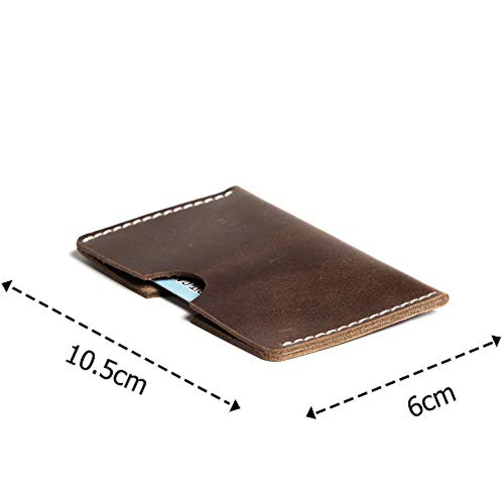 Hiller Leather Busines Card Holder/Pocket Wallet/Money Purse for Men and Women. (Equestrian French Roast)