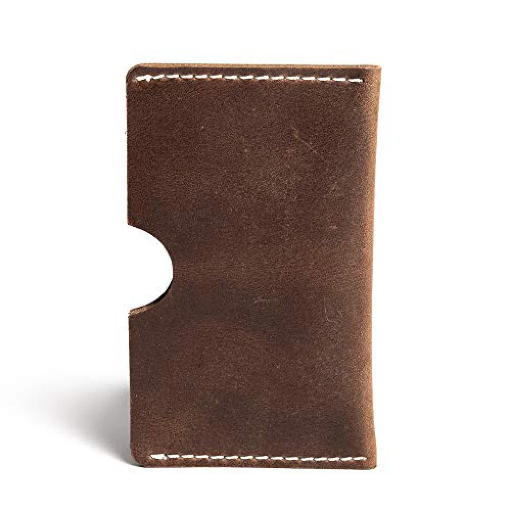 Hiller Leather Busines Card Holder/Pocket Wallet/Money Purse for Men and Women. (Equestrian French Roast)