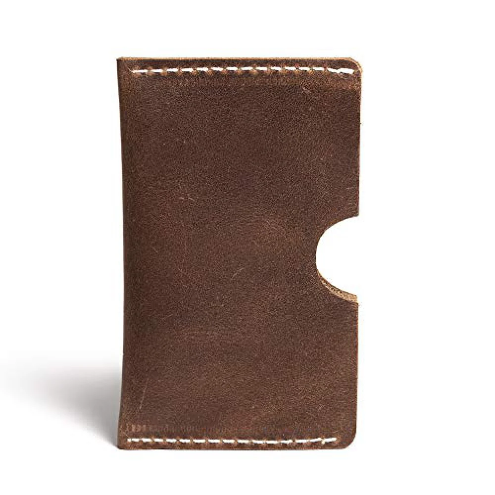 Hiller Leather Busines Card Holder/Pocket Wallet/Money Purse for Men and Women. (Equestrian French Roast)