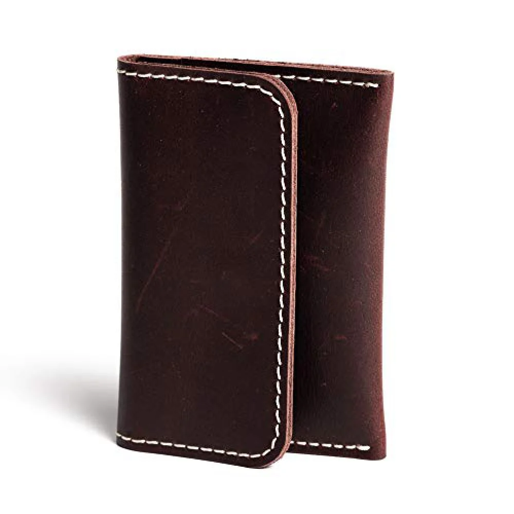 Hiller Leather Business and Credit Card Holder/Money Purse/Pocket Wallet for Men and Women. (Coliseum Ruby)