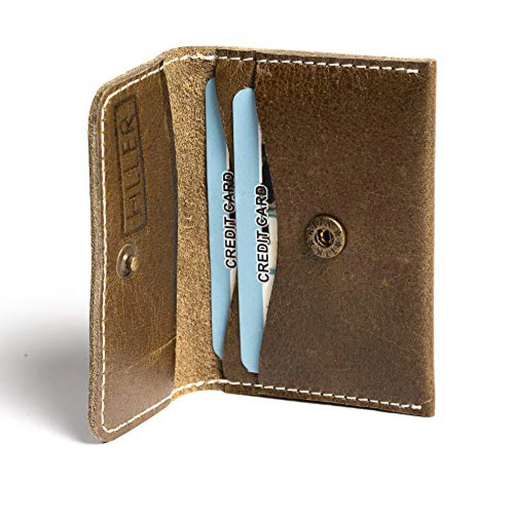 Hiller Leather Business and Credit Card Holder/Money Purse/Pocket Wallet for Men and Women. (Writer Trek)