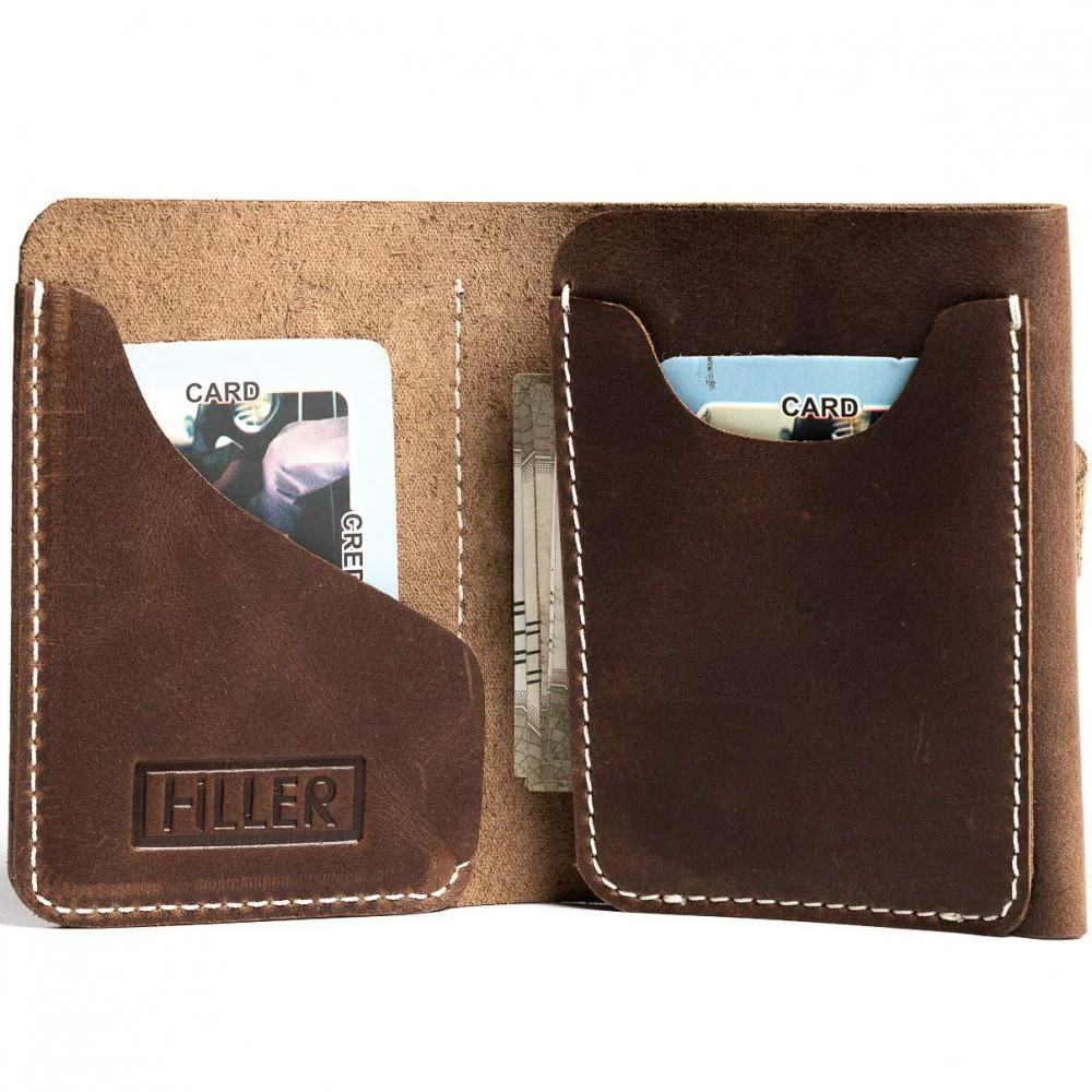 Hiller Leather Business Card Holder/Pocket Wallet/Money Purse for Men & Women (Castle Sedona)