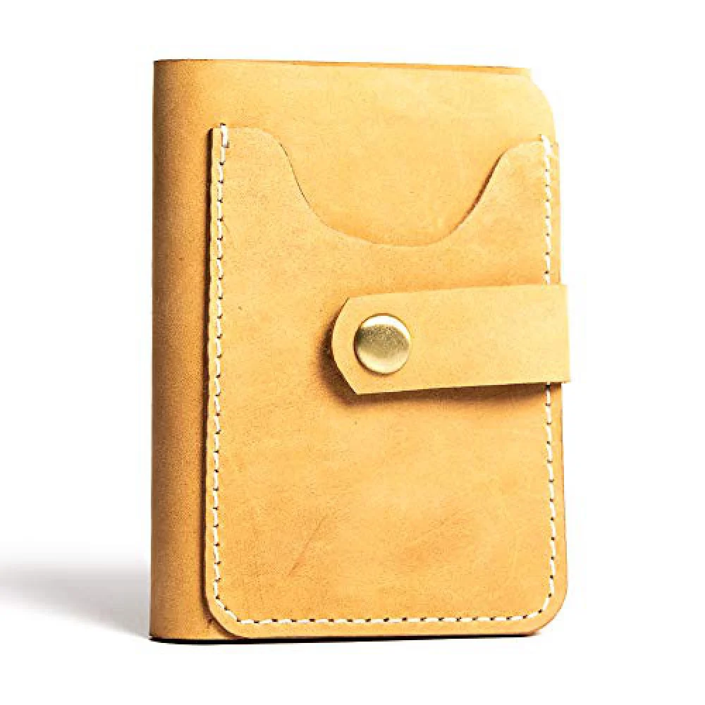 Hiller Leather Business Card Holder/Pocket Wallet/Money Purse for Men & Women (Elmotique Champagne)