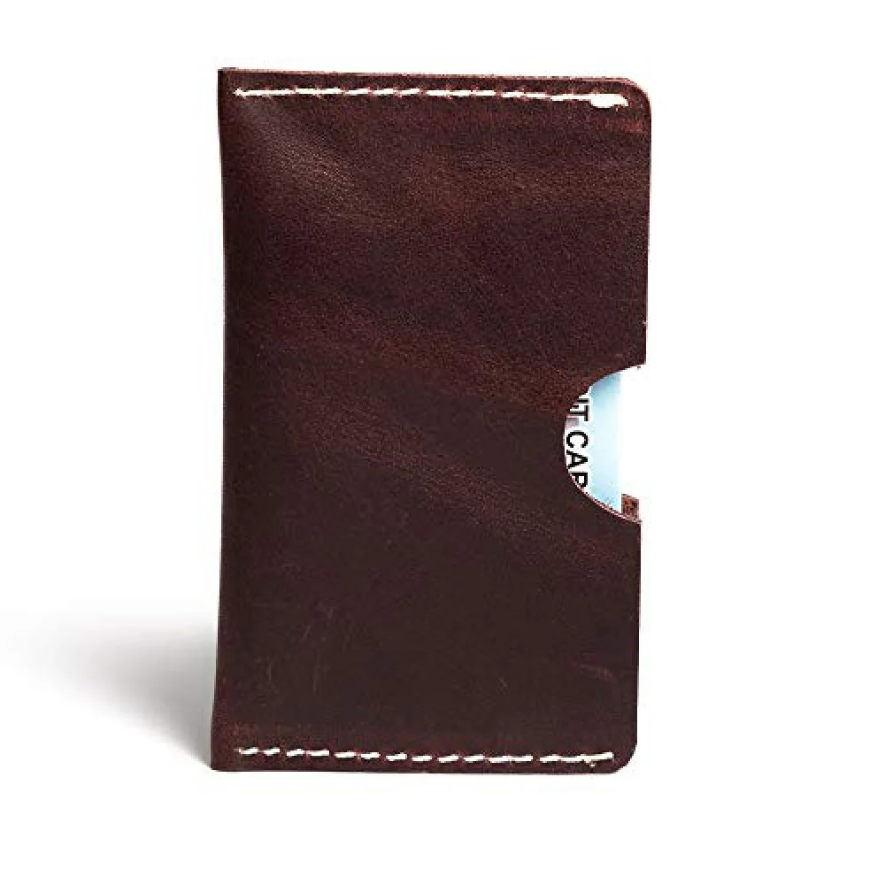 Hiller Leather Business Card Holder/Pocket Wallet/Money Purse for Men and Women. (Coliseum Ruby)