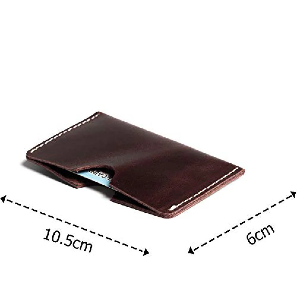 Hiller Leather Business Card Holder/Pocket Wallet/Money Purse for Men and Women. (Coliseum Ruby)