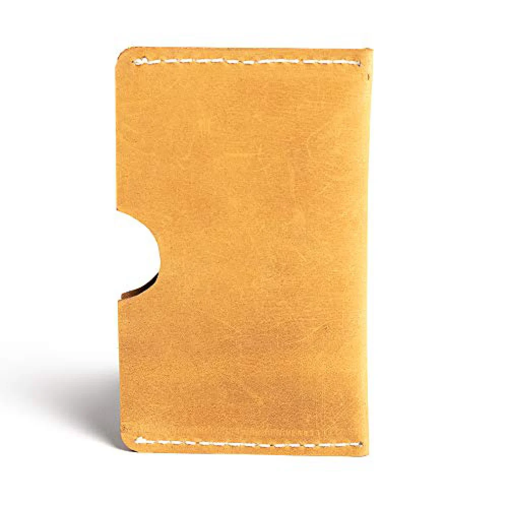 Hiller Leather Business Card Holder/Pocket Wallet/Money Purse for Men and Women. (Elmotique Champagne)