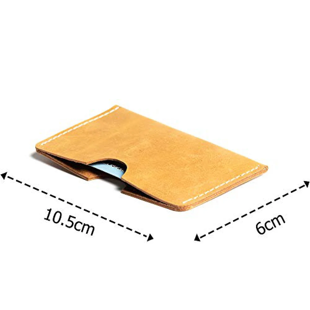 Hiller Leather Business Card Holder/Pocket Wallet/Money Purse for Men and Women. (Elmotique Champagne)