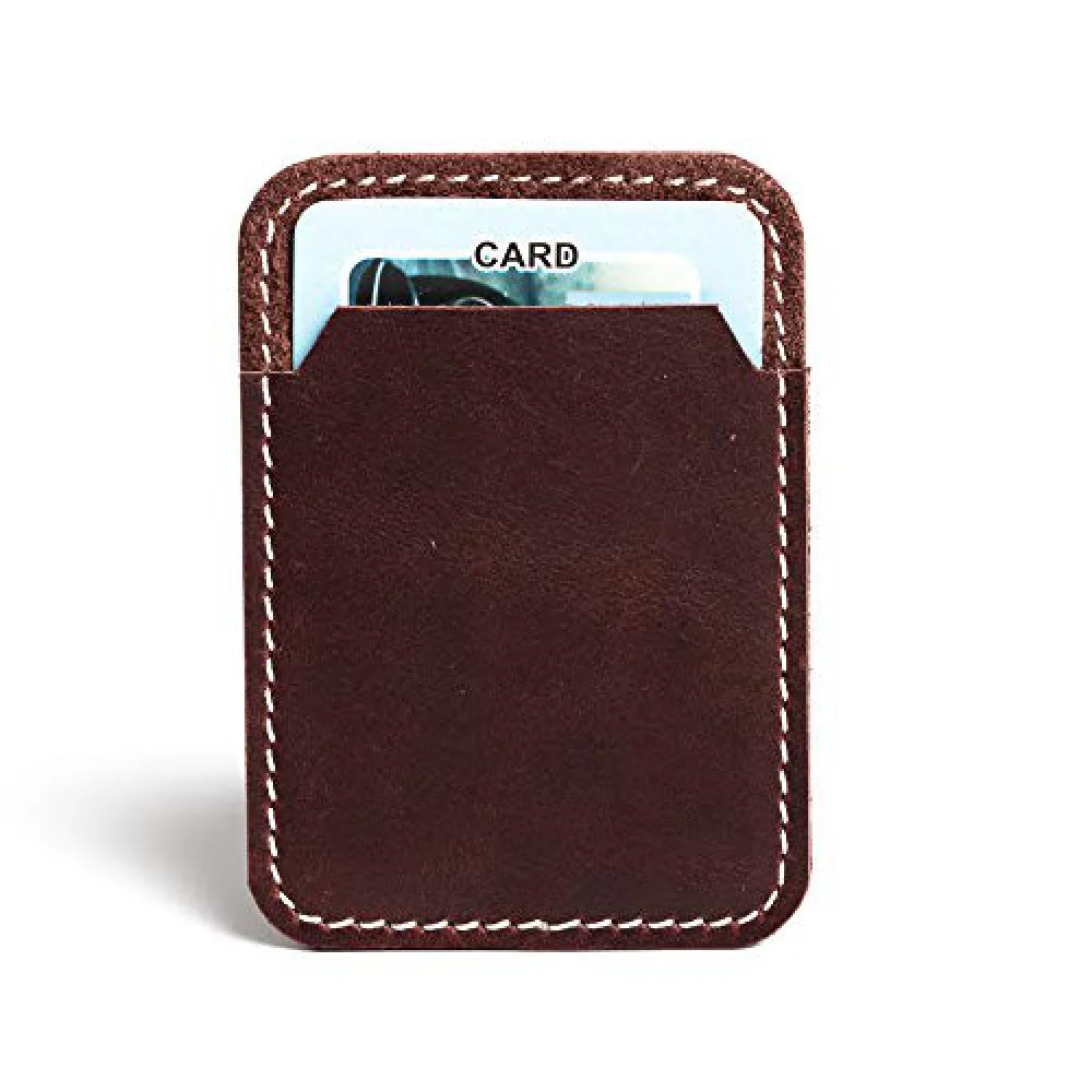 Hiller Leather Mobile Business Card Holder/Pocket Wallet/Money Purse for Men and Women. (Brunette)