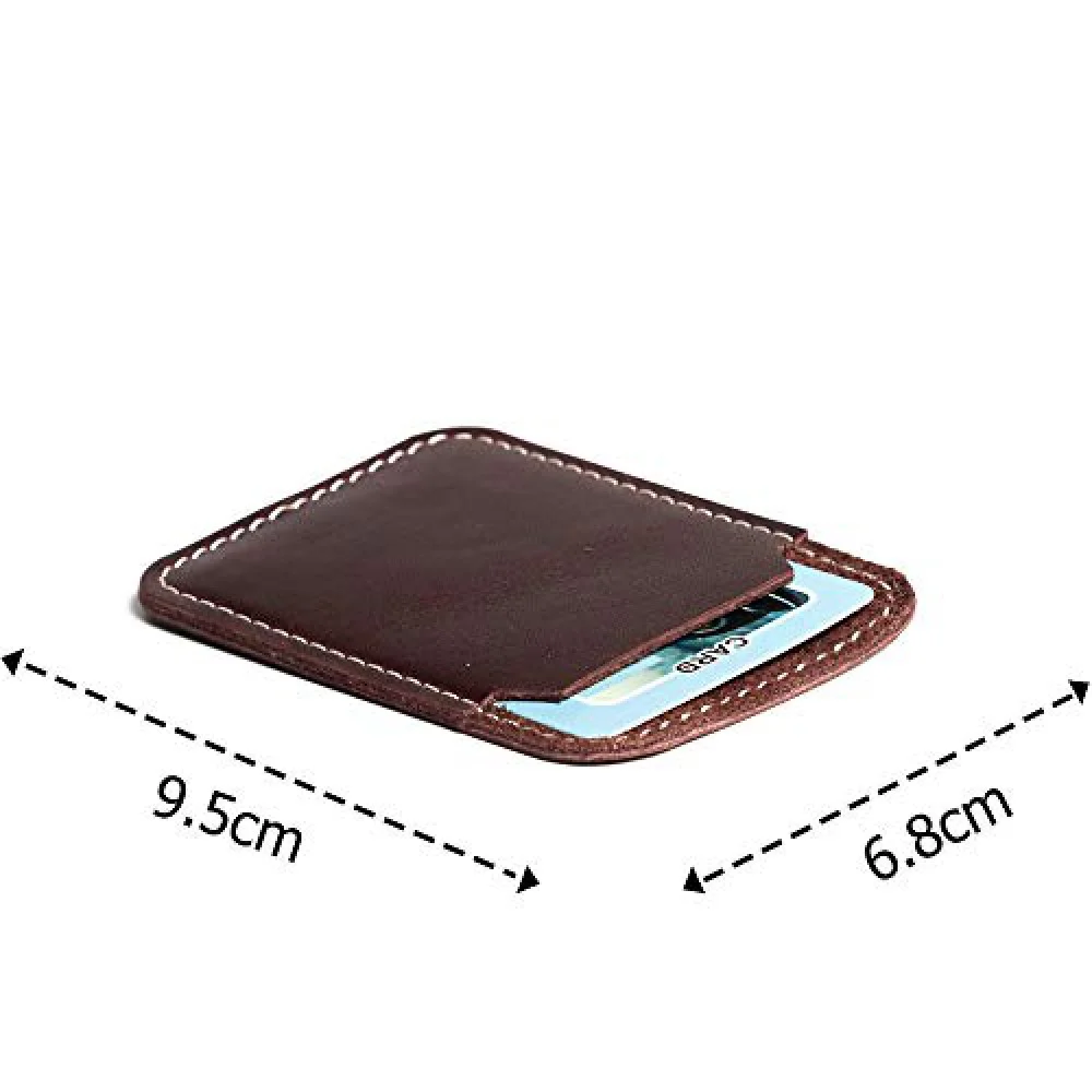 Hiller Leather Mobile Business Card Holder/Pocket Wallet/Money Purse for Men and Women. (Brunette)