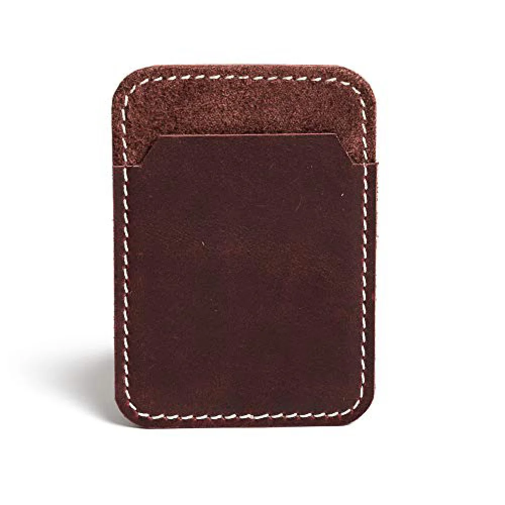 Hiller Leather Mobile Business Card Holder/Pocket Wallet/Money Purse for Men and Women. (Brunette)