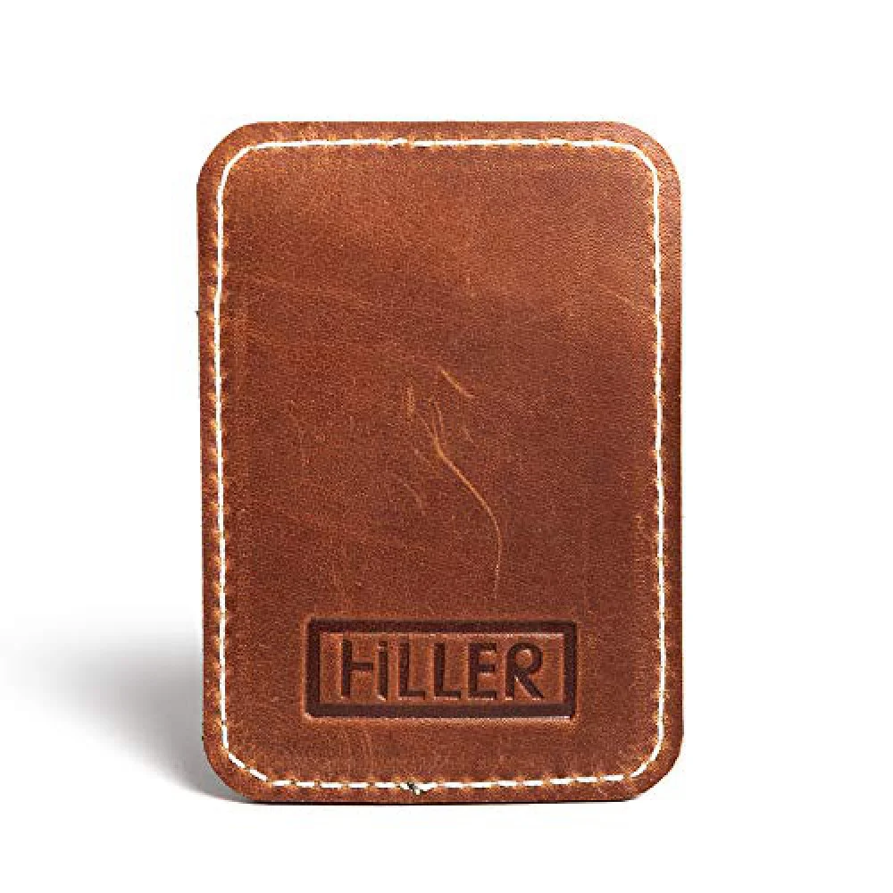 Hiller Leather Mobile Business Card Holder/Pocket Wallet/Money Purse for Men and Women. (Cinnamon)