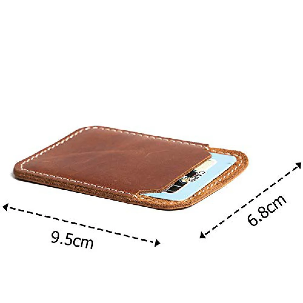 Hiller Leather Mobile Business Card Holder/Pocket Wallet/Money Purse for Men and Women. (Cinnamon)