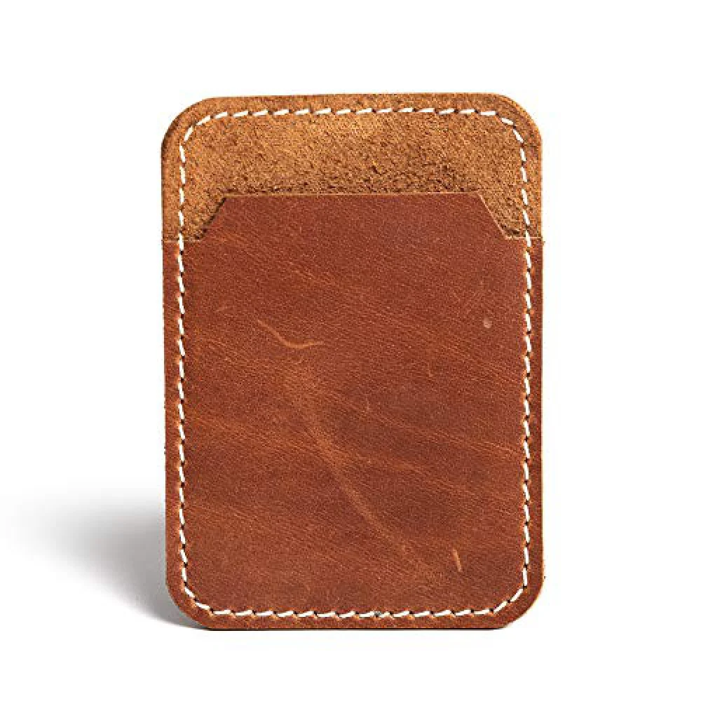 Hiller Leather Mobile Business Card Holder/Pocket Wallet/Money Purse for Men and Women. (Cinnamon)