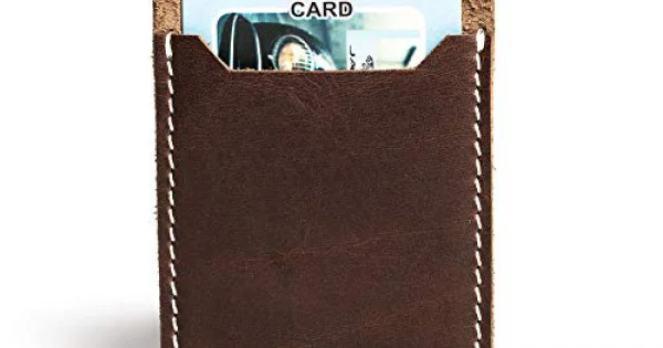 Hiller Leather Mobile Business Card Holder/Pocket Wallet/Money Purse for Men and Women. (Equestrian French Roast)