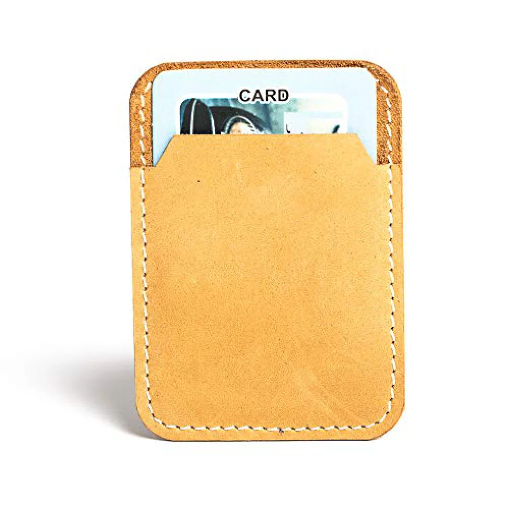 Hiller Leather Mobile Business Card Holder/Pocket Wallet/Money Purse for Men and Women. (Tan)