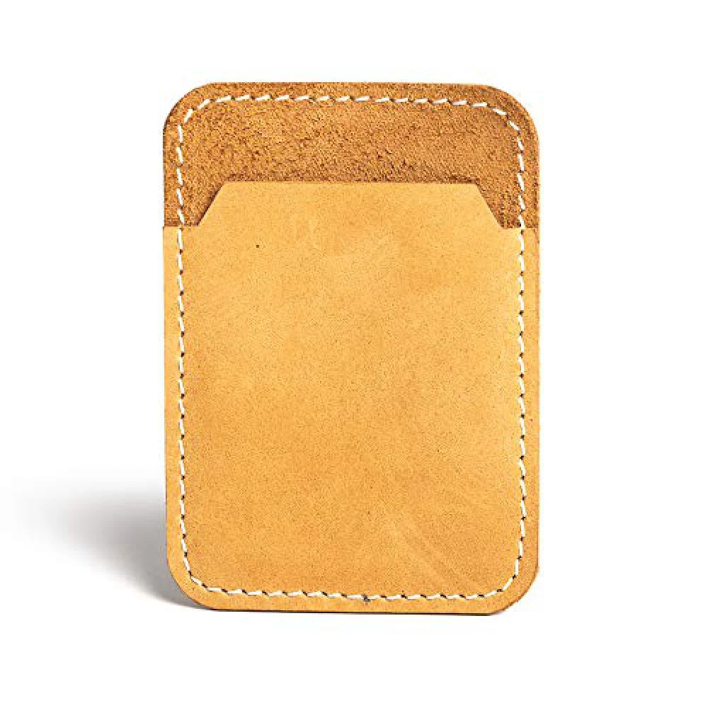 Hiller Leather Mobile Business Card Holder/Pocket Wallet/Money Purse for Men and Women. (Tan)