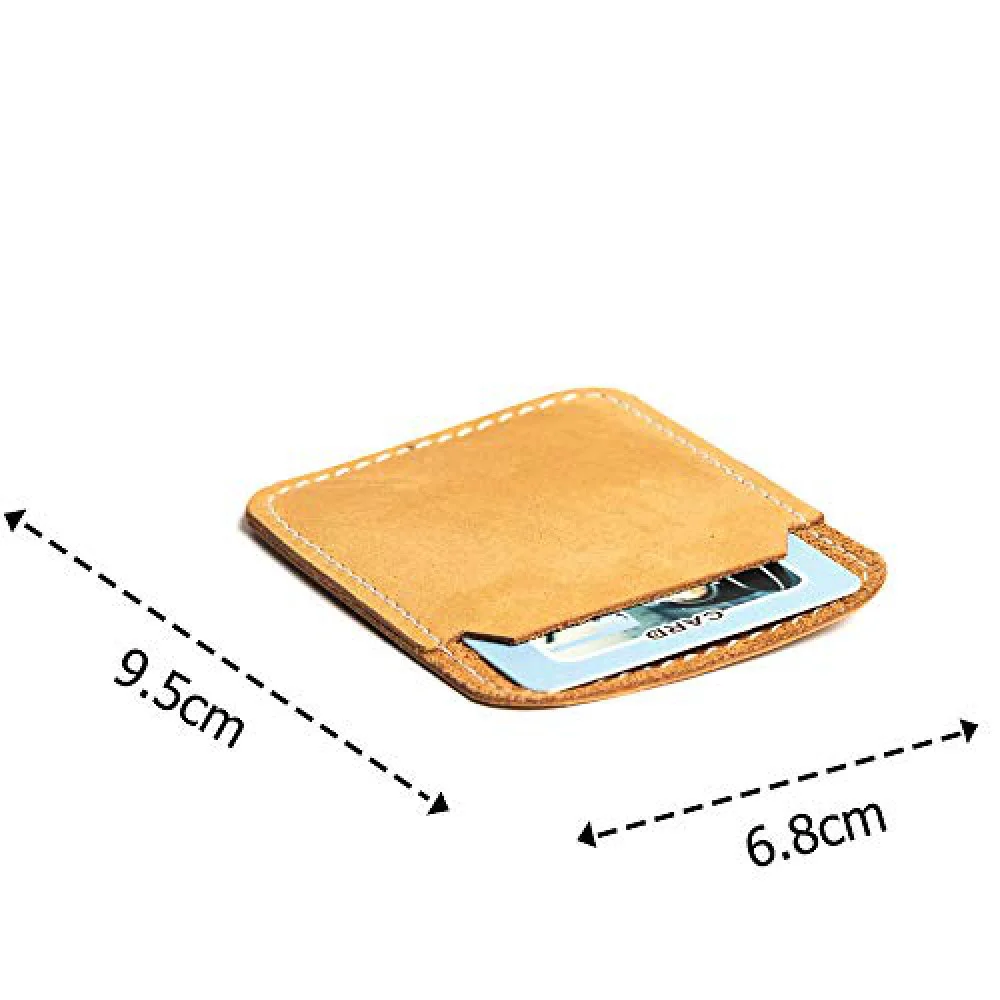 Hiller Leather Mobile Business Card Holder/Pocket Wallet/Money Purse for Men and Women. (Tan)