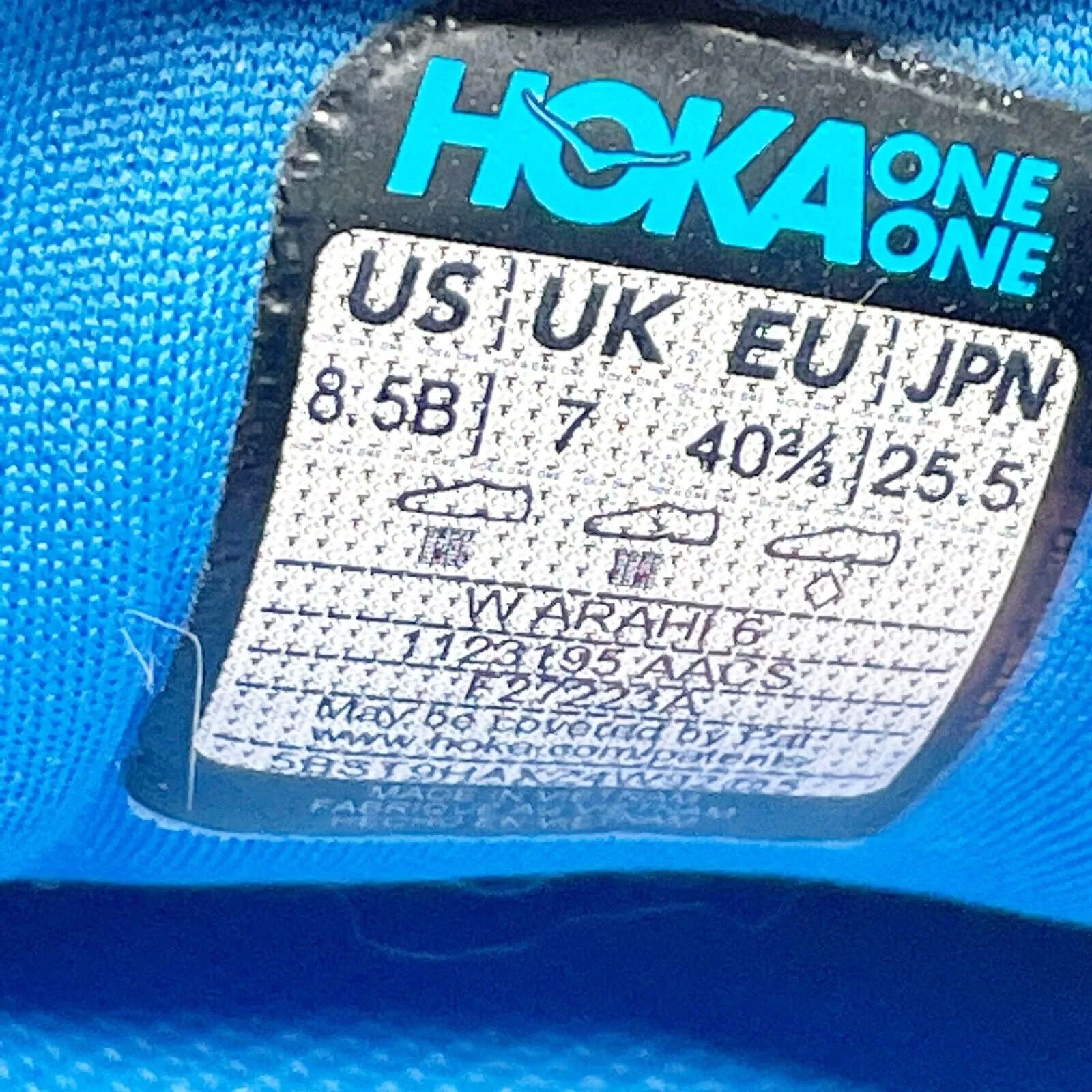 Hoka One One Womens Arahi 6 1123195 AACS Blue Running Shoes Sneakers Size 8.5 B