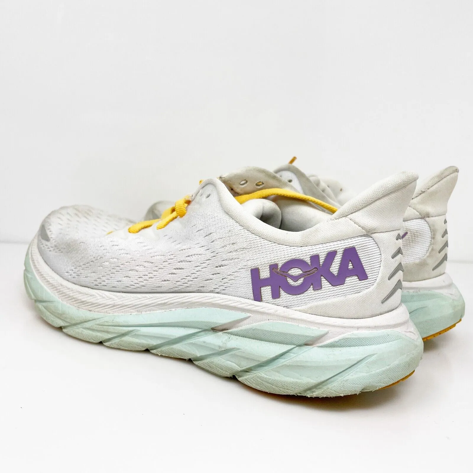 Hoka One One Womens Clifton 8 1119394 BDBW White Running Shoes Sneakers Size 5 B