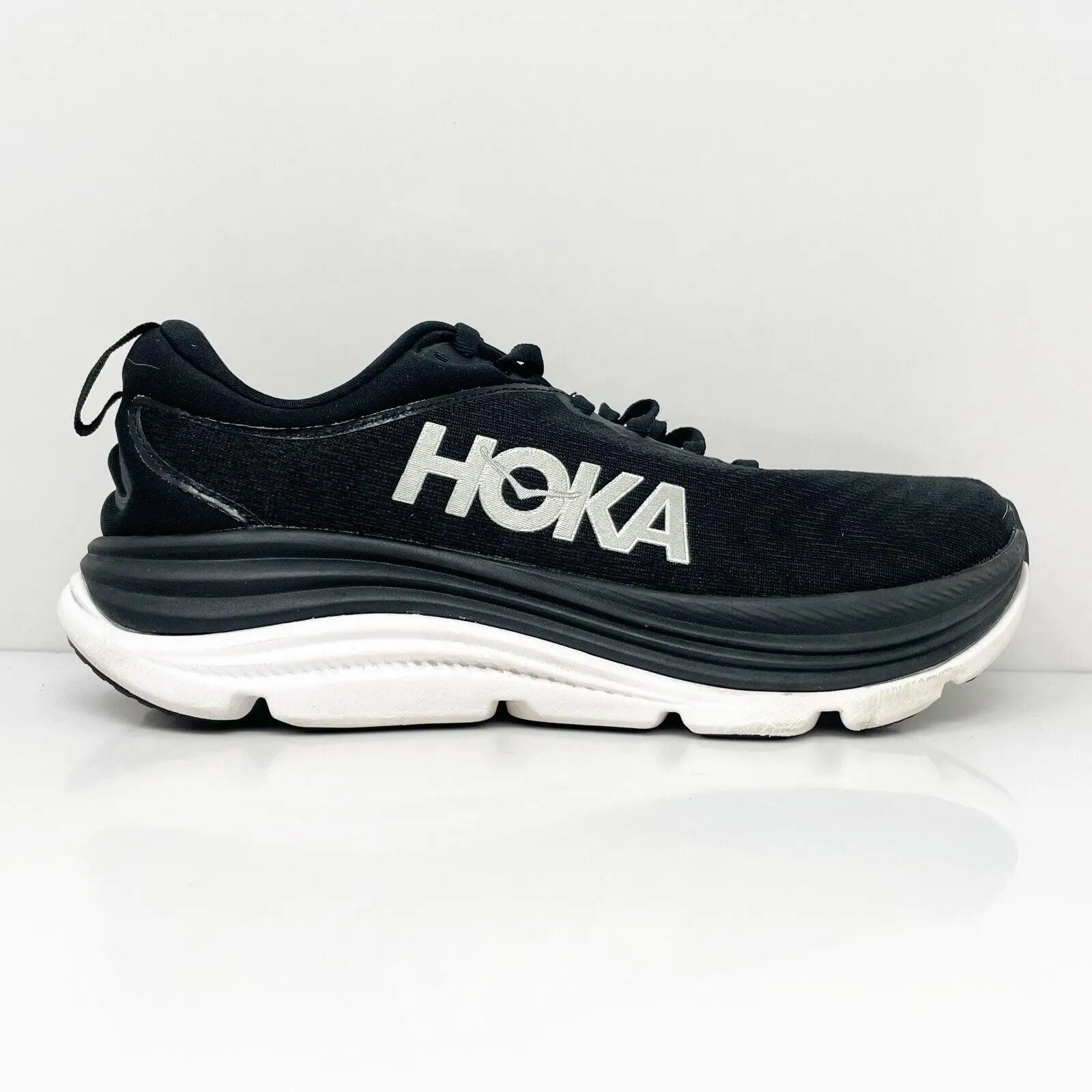 Hoka One One Womens Gaviota 5 1134235 BWHT Black Running Shoes Sneakers Size 8 B