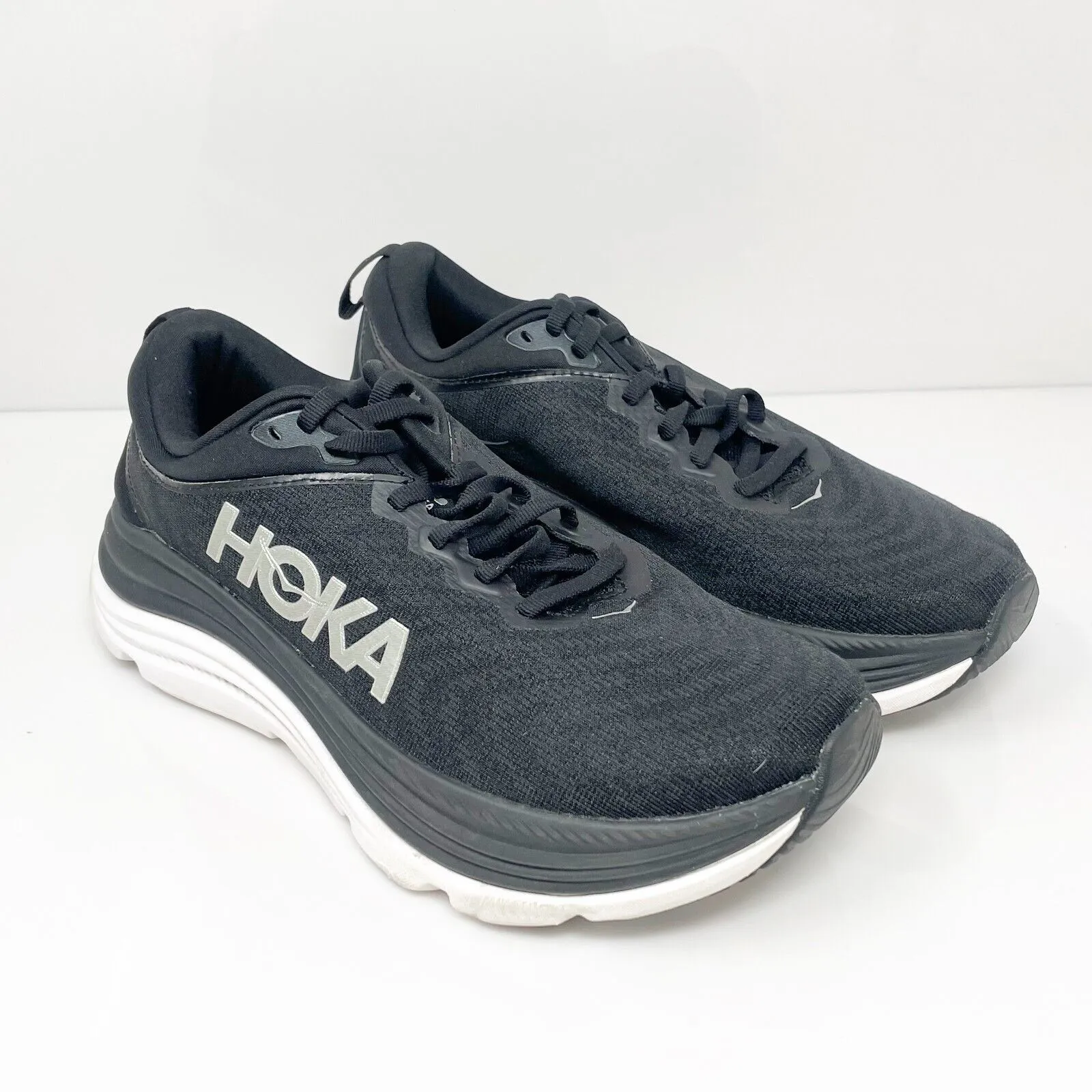 Hoka One One Womens Gaviota 5 1134235 BWHT Black Running Shoes Sneakers Size 8 B