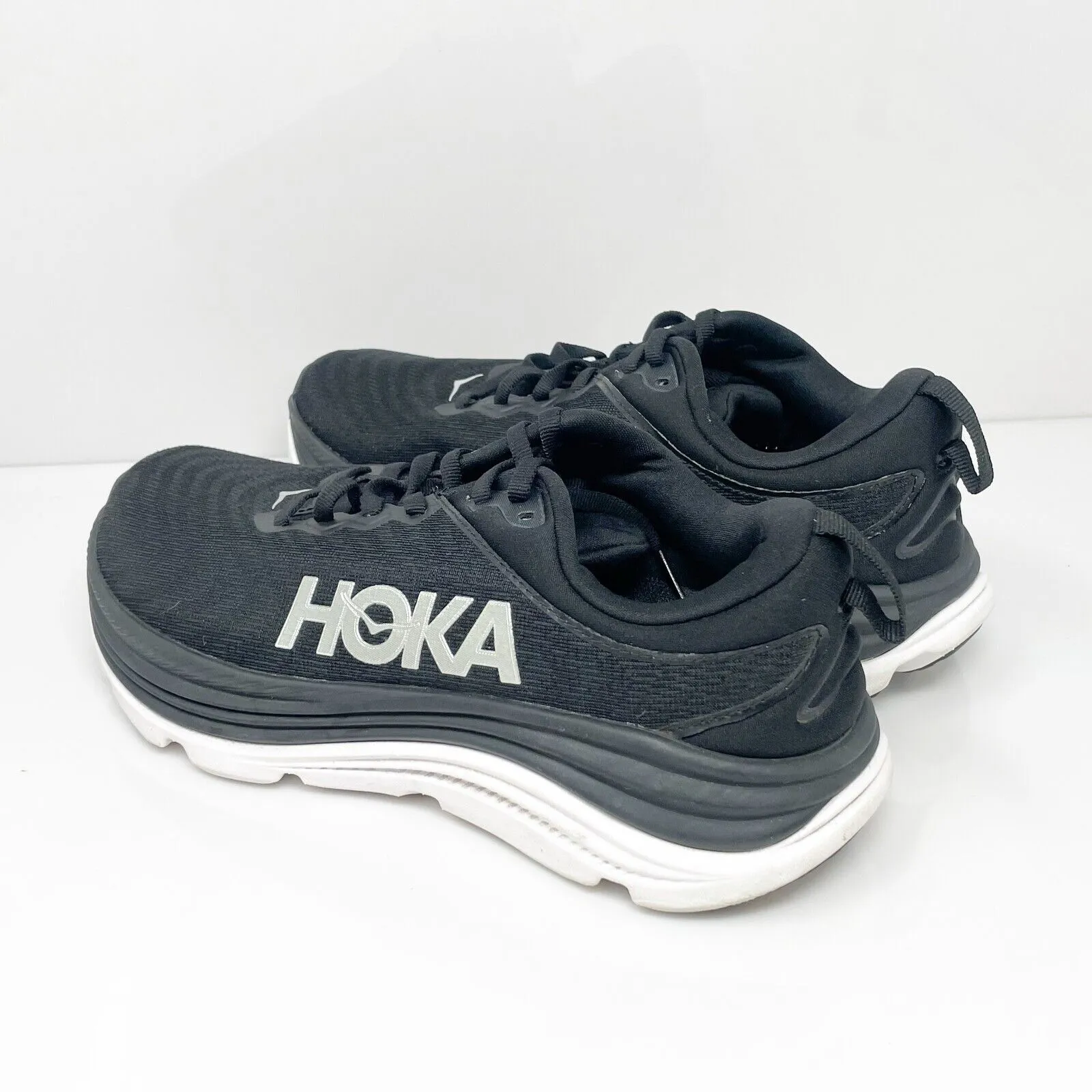 Hoka One One Womens Gaviota 5 1134235 BWHT Black Running Shoes Sneakers Size 8 B