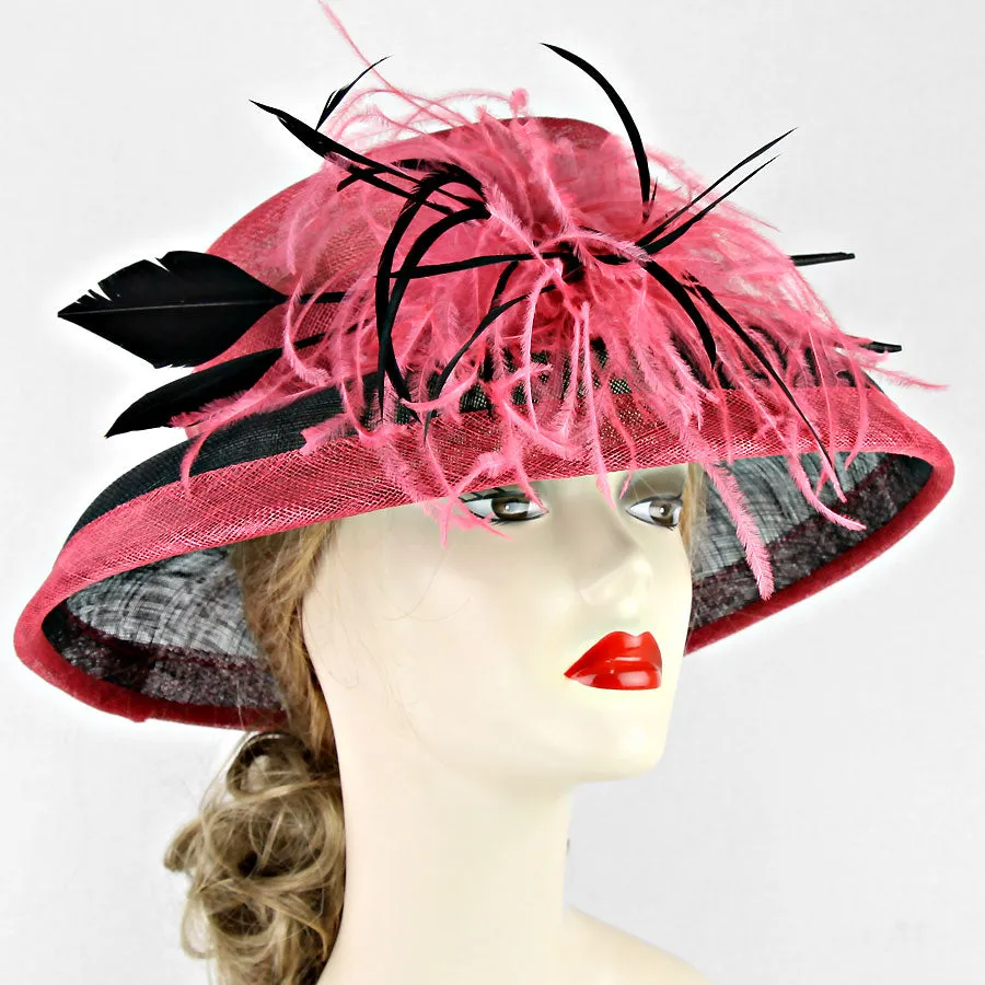 iLLASPARKZ Chic Feathered Sinamay Hat