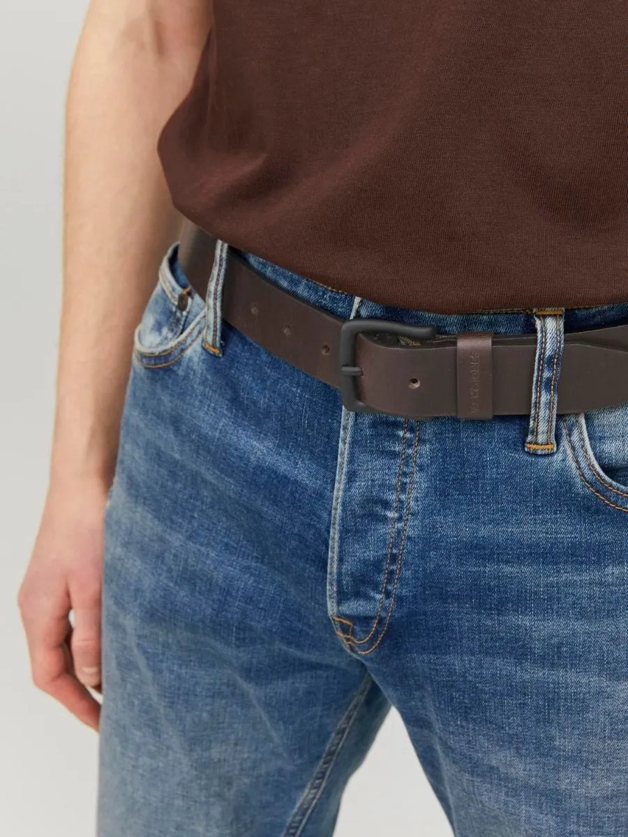 Jack & Jones Roma Leather Belt Black Coffee