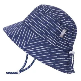 JAN & JUL GRO-WITH-ME 50+ UPF Cotton Bucket Hat -Navy Waves