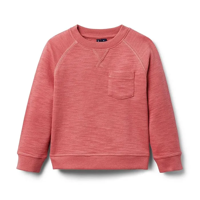 Janie and Jack Boys Slub French Terry Crew Neck (Toddler/Little Kid/Big Kid)